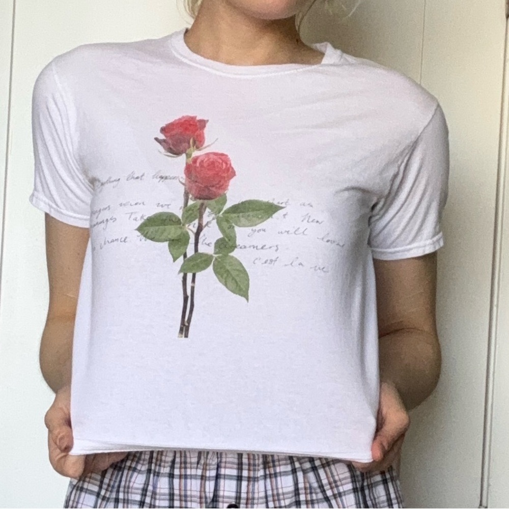 Urban Outfitters Letters Of Love Rose Baby Tee